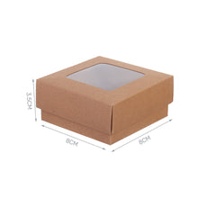 Set 4 scatoline in cartone avana con divisore  8x8x3,5cm