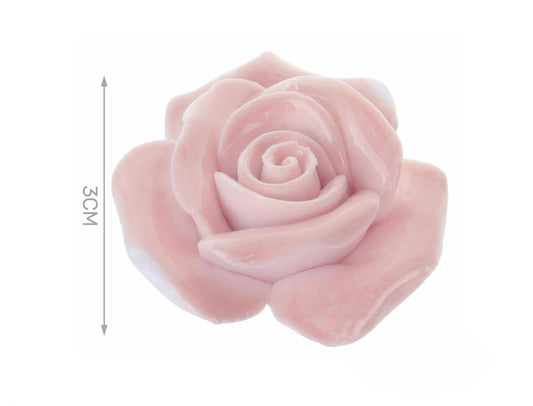 3cm pink ceramic rose