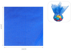 Veli in organza quadrati 24x24cm 50pz blu