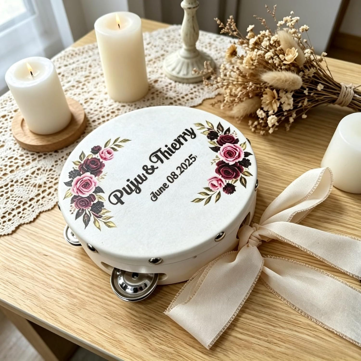 Tamburello personalizzabile Ø 20 cm – Aura, 1 pz