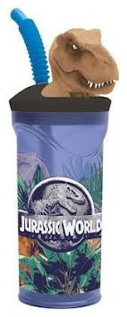 Jurassic World Bicchiere con cannuccia 3d