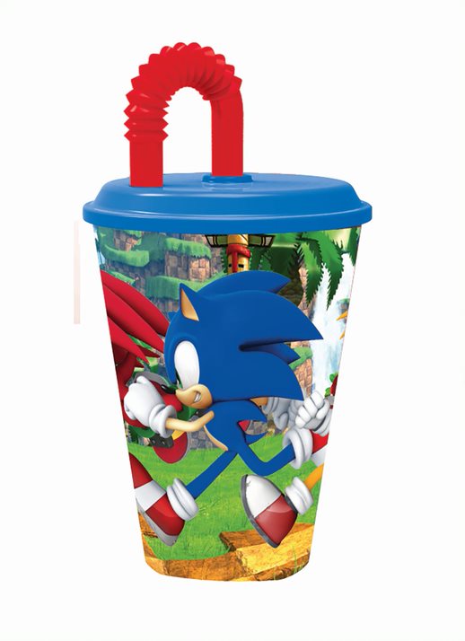 Sonic Bicchiere con cannuccia ml.430