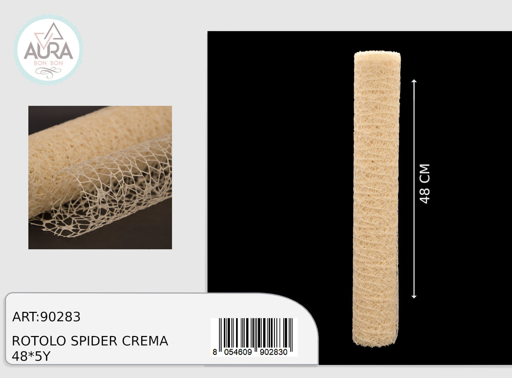 48x5y ivory spider organza roll