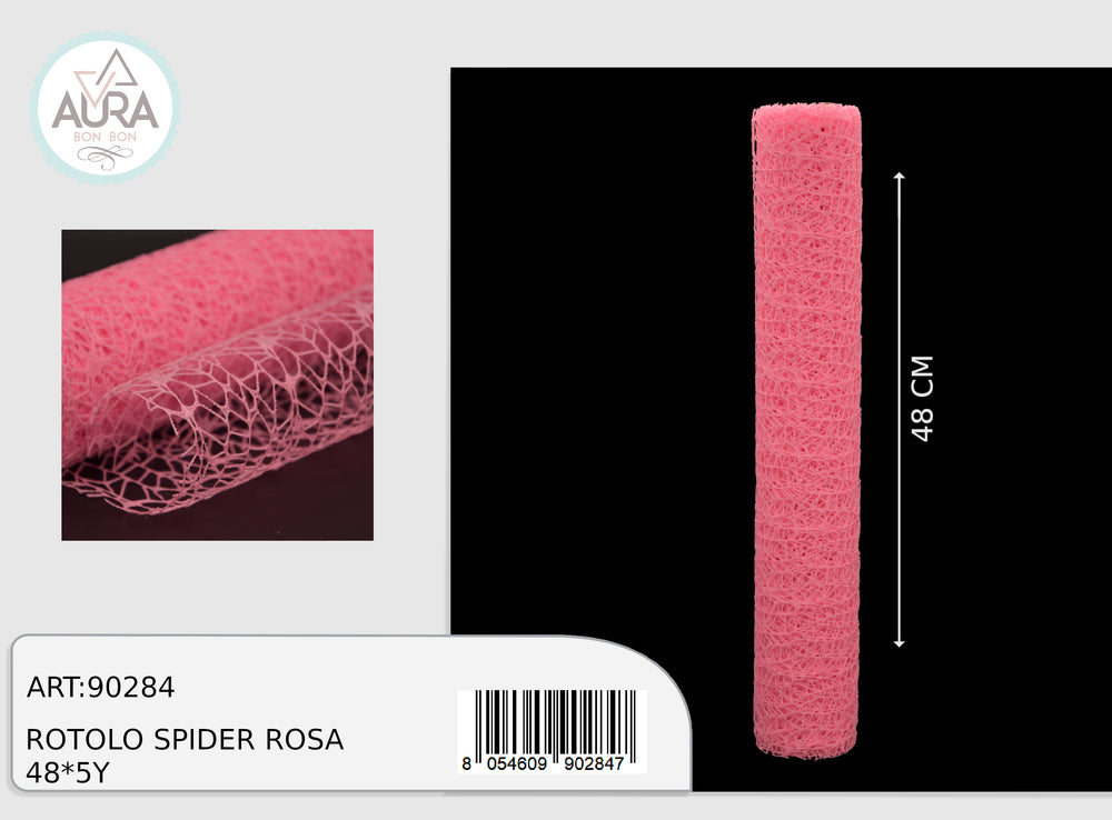 Rotolo organza spider 48cmx5y rosa
