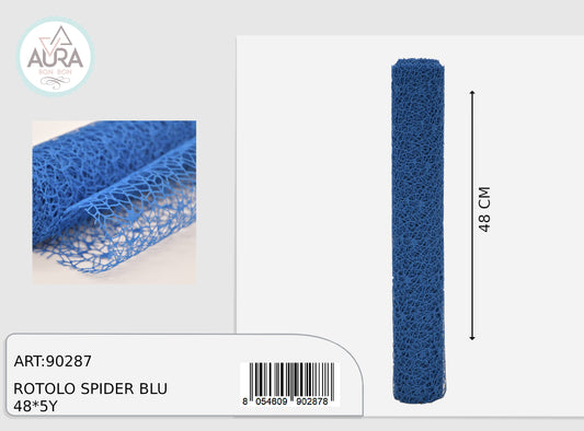 rotolo organza spider 48cmx5y blu