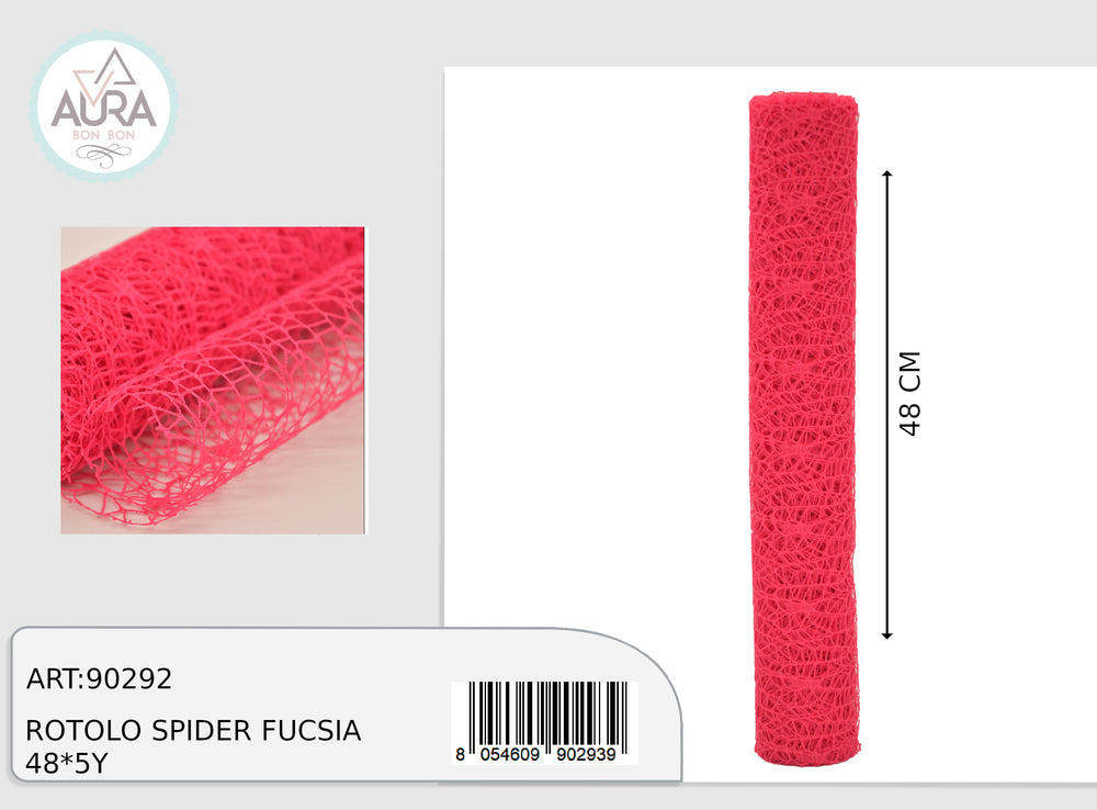 Organza roll spider 48cmx5y fuchsia