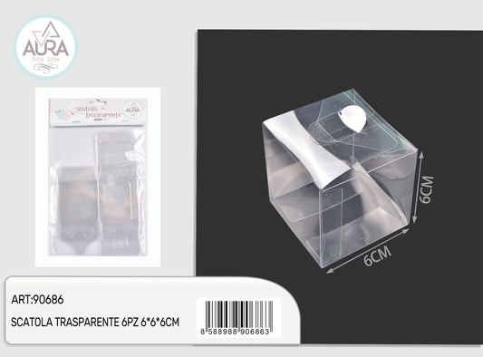 transparent box 6pcs 6x6x6cm