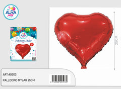 pallocino mylar cuore rosso lucido 25cm
