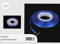 Nastro di raso 0,6cmx25y blu