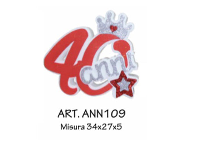 nr 40 fashion rosso e argento con coroncina