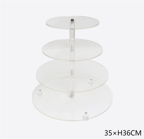 4-tier clear plastic cake stand 35x36cm