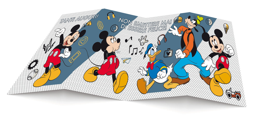 Biglietto di auguri Disney Friends a fisarmonica con glitter – Aura, 1 pz