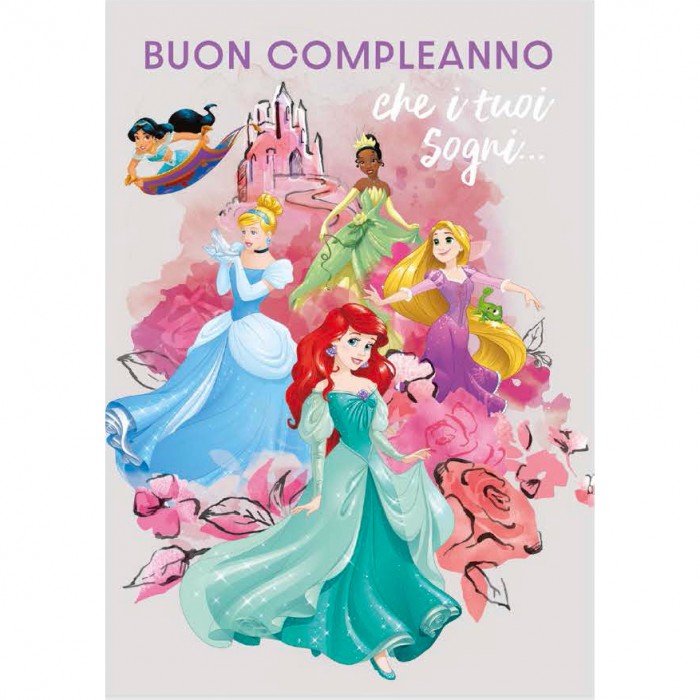 Princess metal card with glitter
