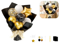Black and gold balloon bouquet