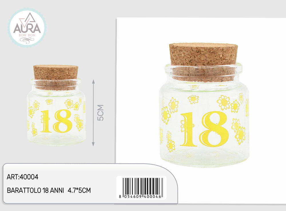 Barattolino 18 anni giallo 4,7x5cm