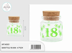 Barattolo in vetro 4,7x5cm 18 anni verde