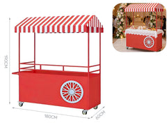 Espositore carretto in metallo rosso