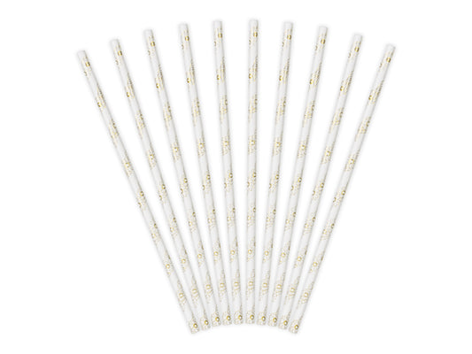 Cannucce oro e bianco 19,5cm 10pz