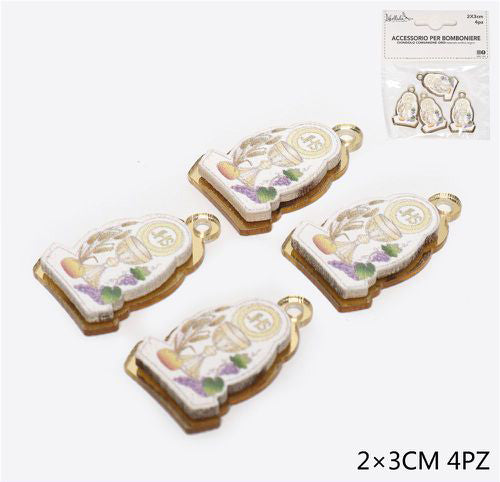 Pendant with First Communion chalice 2x3cm 4pcs