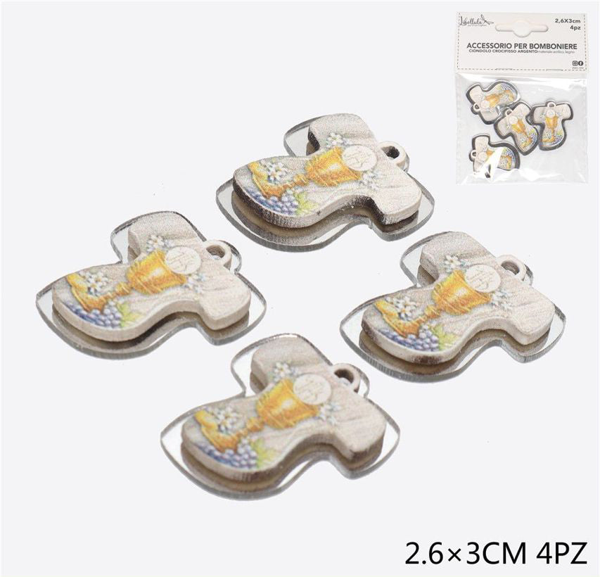 First Communion Crucifix Pendant 2.6x3cm 4pcs