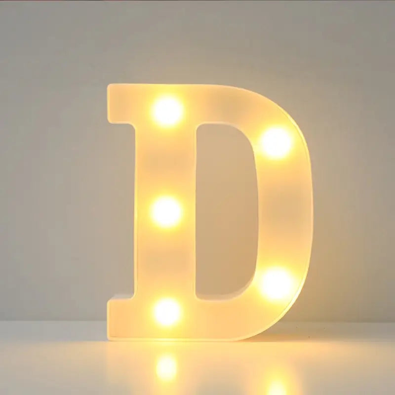 LED Letter "D" 22 cm – Warm Light