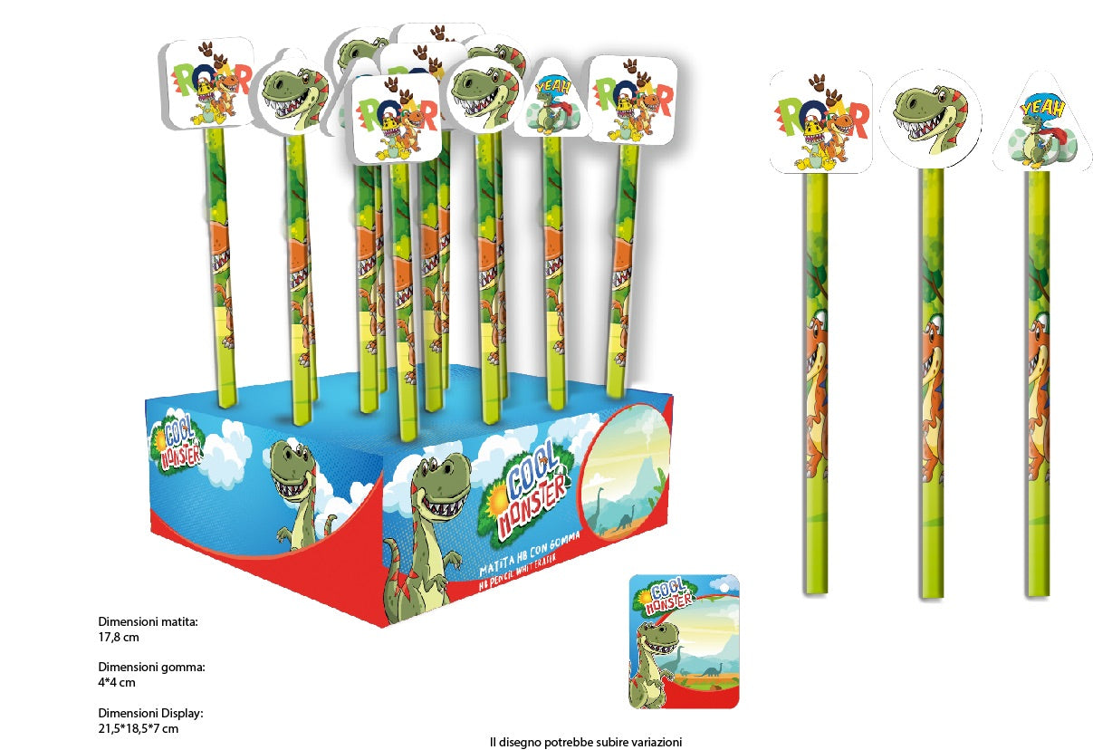 Dinosauro matita con gomma
