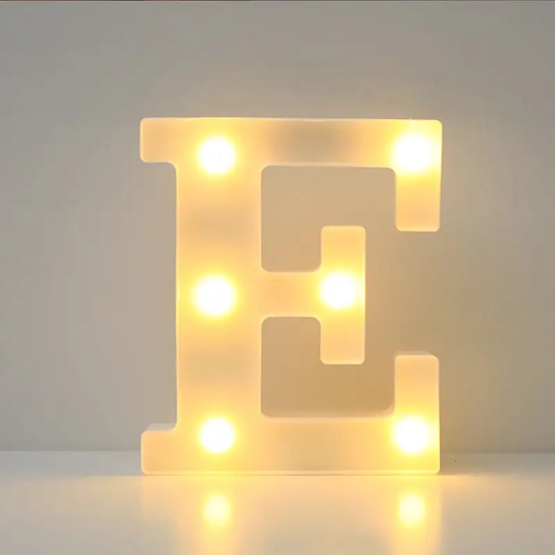LED Letter "E" 22 cm – Warm Light