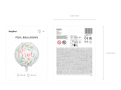Foil balloon Flower Bride 45cm white