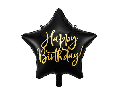 Palloncino in foil a forma di stella Happy Birthday 18inch/40cm