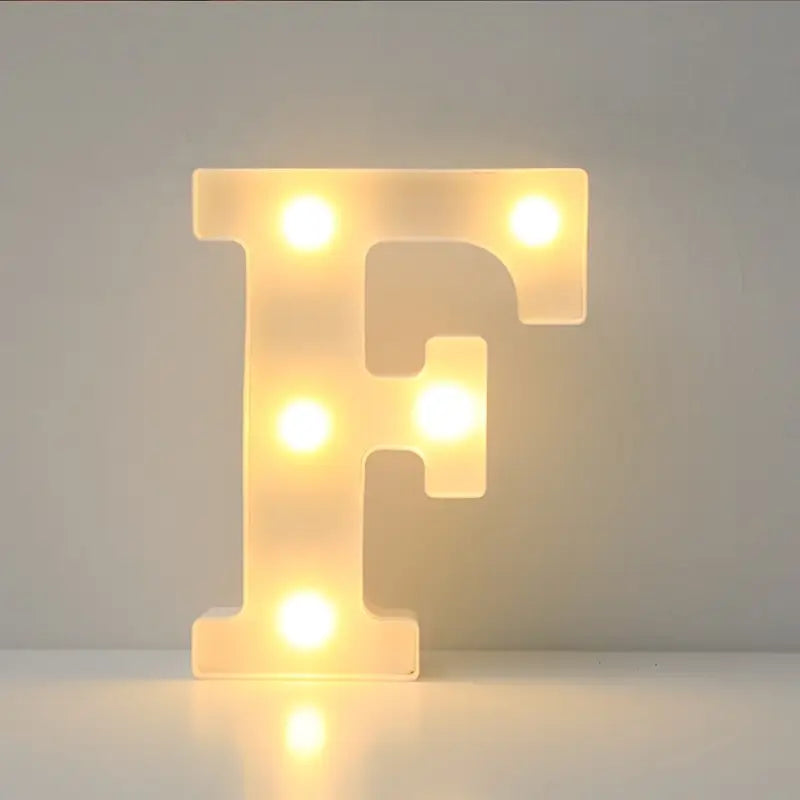 LED Letter "F" 22 cm – Warm Light