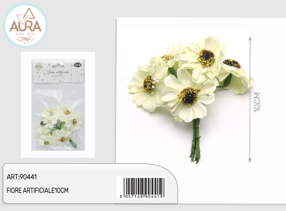 Artificial flowers for wedding favors 10cm ivory