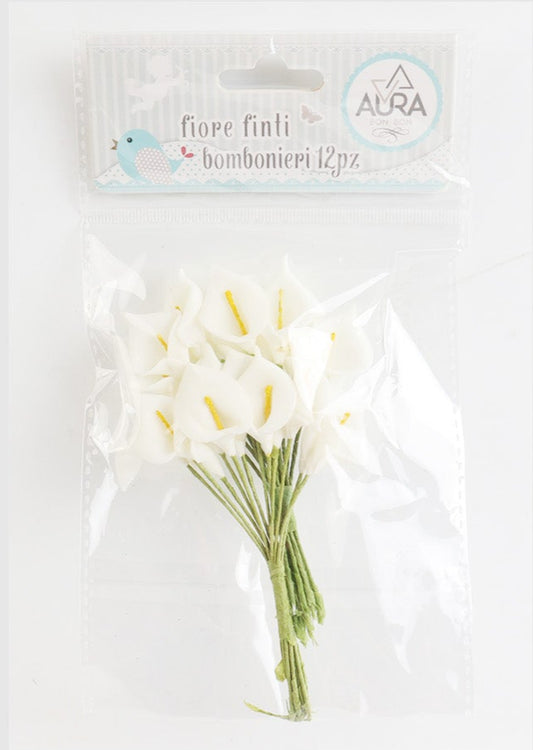 Fiori di gomma 24pz avorio 11cm