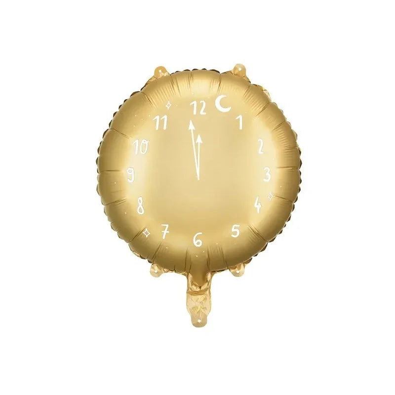 Foil balloon Clock 45 cm gold