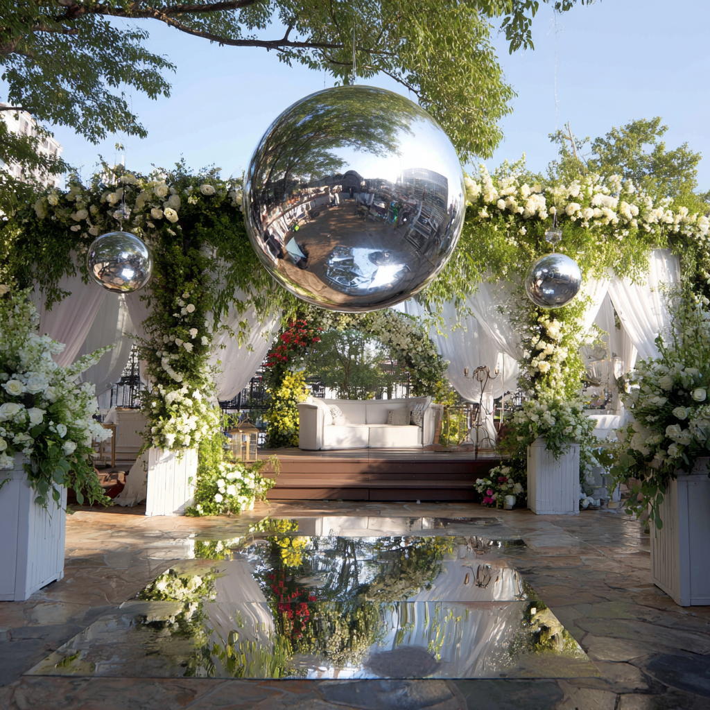 Orbs sfera gonfiabile argento Ø 60 cm – Aura, 1 pz