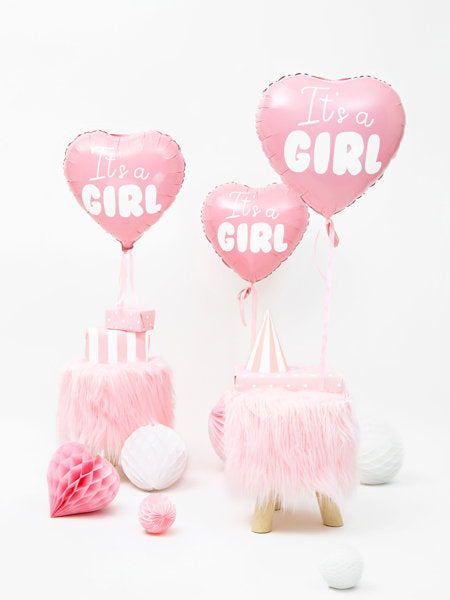 Foil Balloon Heart - It's a girl. 45cm. light pink