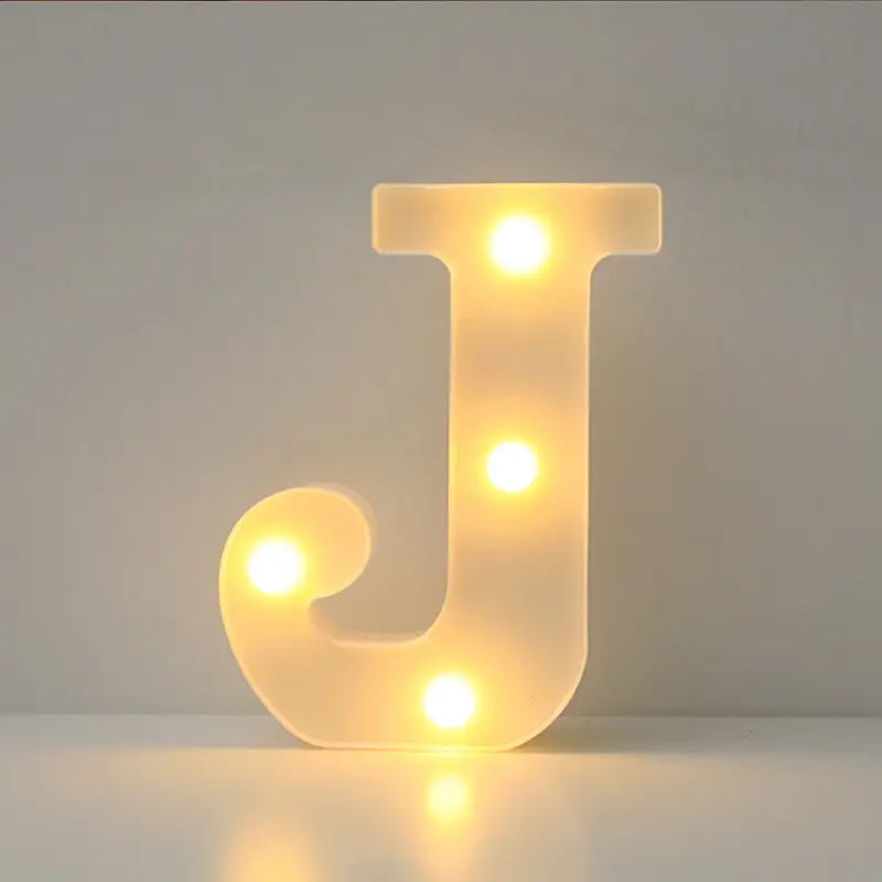 LED Letter "J" 22 cm – Warm Light