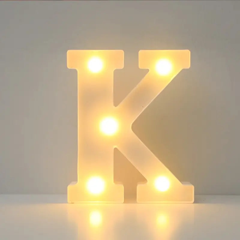 LED Letter "K" 22 cm – Warm Light