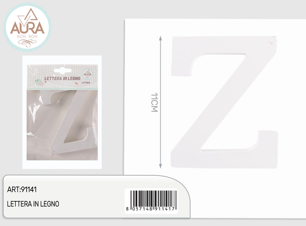 lettera in legno Z 1,2x11cm bianco