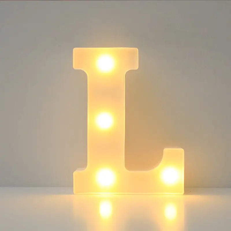 LED Letter "L" 22 cm – Warm Light