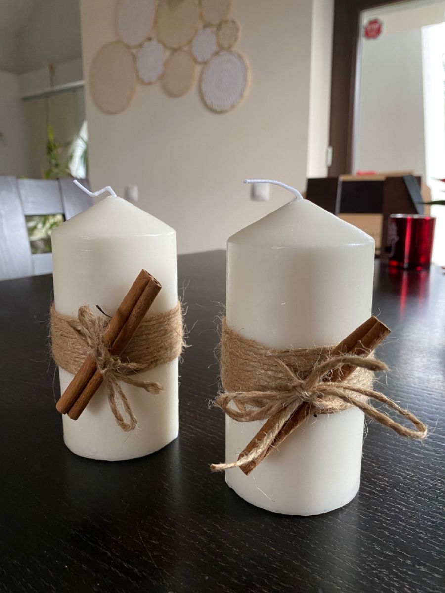 Colored candle, pack of 1 piece, 5x9 white