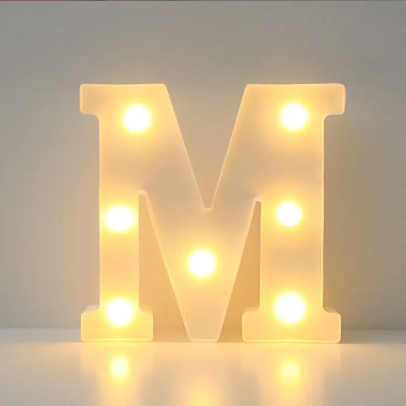 LED Letter "M" 22 cm – Warm Light