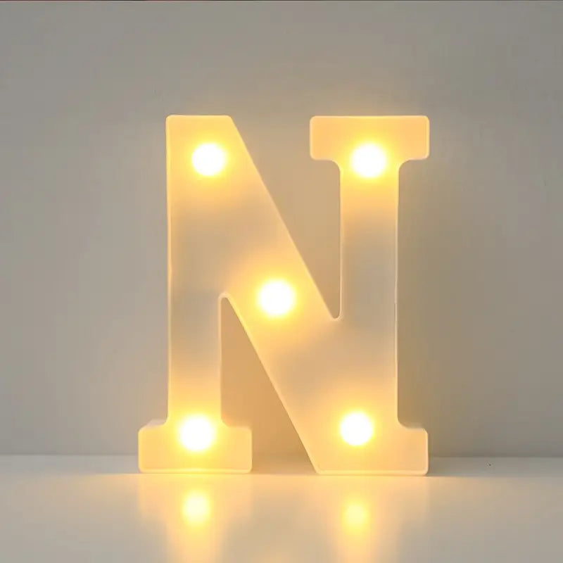 LED Letter "N" 22 cm – Warm Light