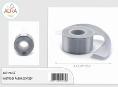 Nastro di raso 4cmx25y argento
