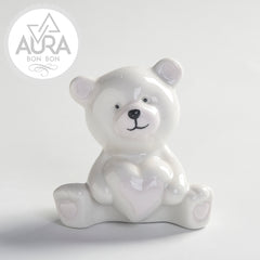 Orsetto con cuore rosa 8,8x6,5x9cm