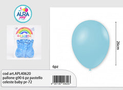 Palloncini G90 6pz pastello celeste baby