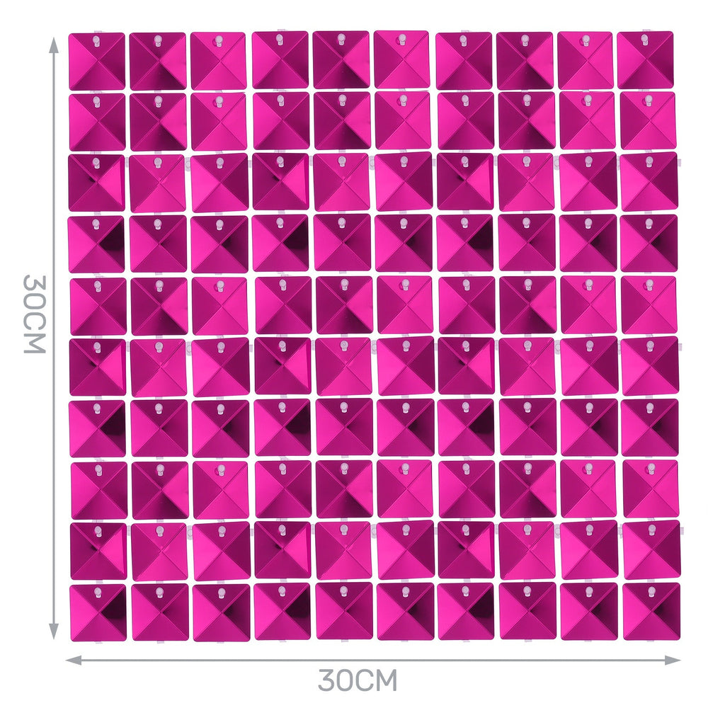 30x30cm fuchsia sequin panel