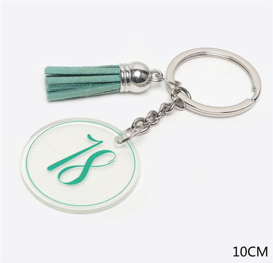 Portachiavi 18 con nappa verde 10cm
