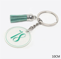 Keychain 18 with 10cm green tassel