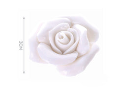 Rosa in ceramica 3cm bianca