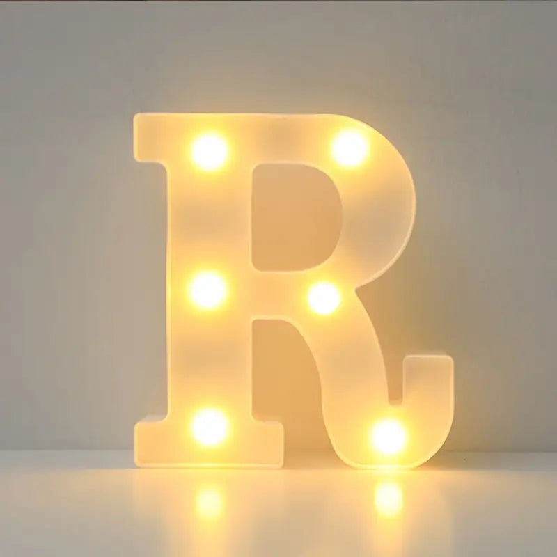 LED Letter "R" 22 cm – Warm Light